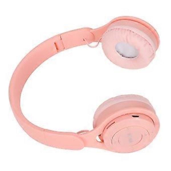Y08 Barnhörlurar Macaron Stilren Stereo Ljud Vikbara Plug-in Kort Bluetooth Öronhörlurar (Rosa)