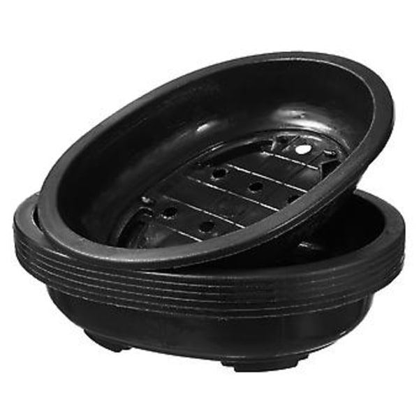 6 stk Plastblomsterpotter Dekorative Hage Store Oval Bonsai Plantingskruer