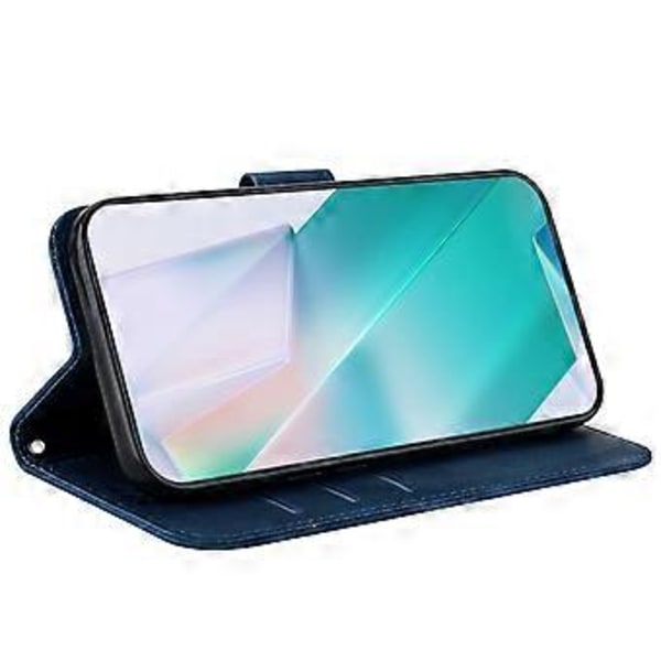 Nahkakotelo Infinix Zero 30 5G -puhelimelle, lompakkomallinen, tiikerikuvio (tumman sininen)