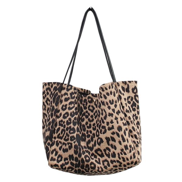 Vintage Tote Taske Leopard Print Shopping Bag