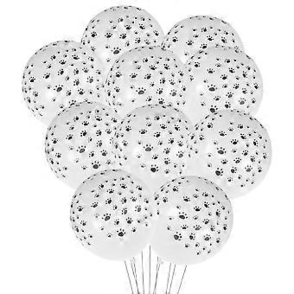 10 stk. 30 cm Hundepoteaftryk Latex Balloner Festballoner Oppustelige Balloner til Baby Shower Børnefødselsdagsfest Dekorationer