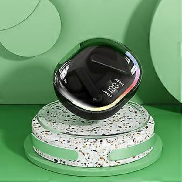 Trådlöst Bluetooth Headset Mini Bezel E-handel In-Ear Hög Ljudkvalitet Utsökt Andningsljus Ström Digital Display (Svart)