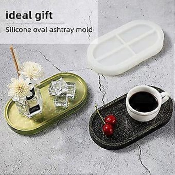 Oval Silikon Underkop Form, Oval Krystal Silikonforme Resin Smykkebakke Form