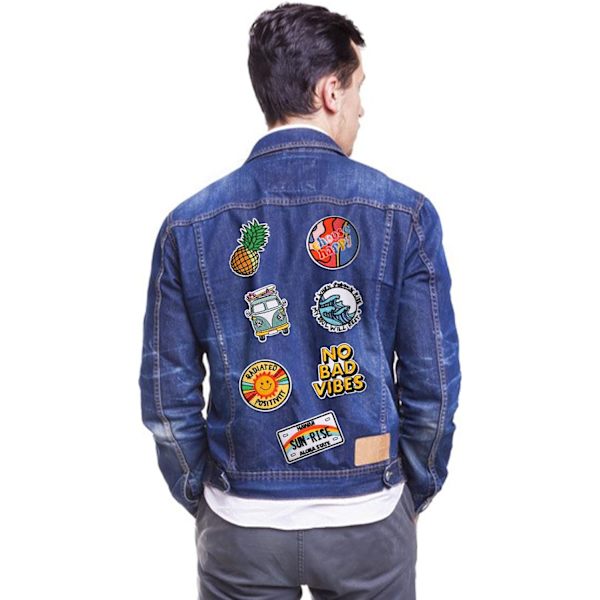 10 stk. strygejern på patches og seje broderede strygejern på patches til