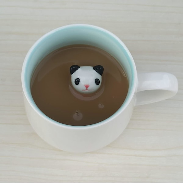 3D Panda Kaffeekop 350ml Tegneserie Mønster Håndlavet Kaffeekop Chr