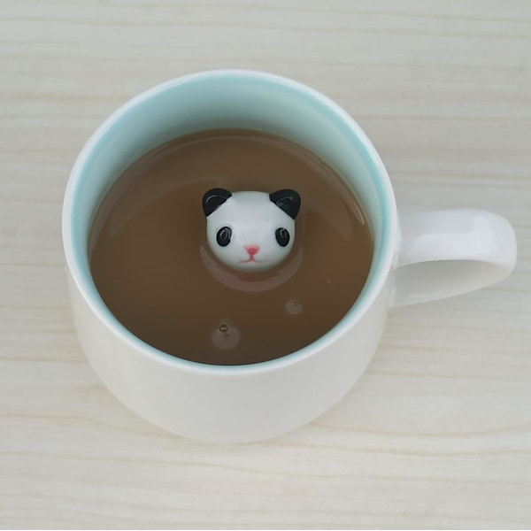 3D Panda Kaffeekrus 350ml Tegneserie Mønster Håndlaget Kaffeekrus Chr