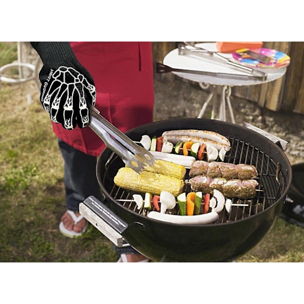 Grillhandskar, halkfria silikongrillhandskar upp till 500 °C med ex