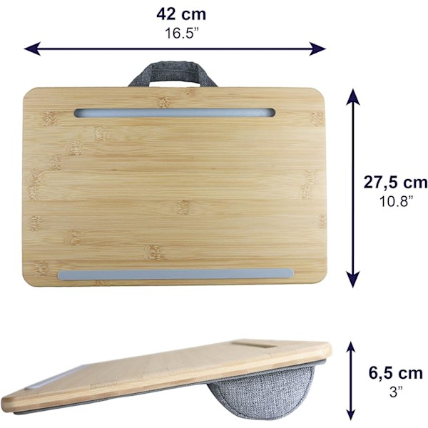 Bærbar computerbakke med pude, bærbar computer knæpude, tablet computer seng, B
