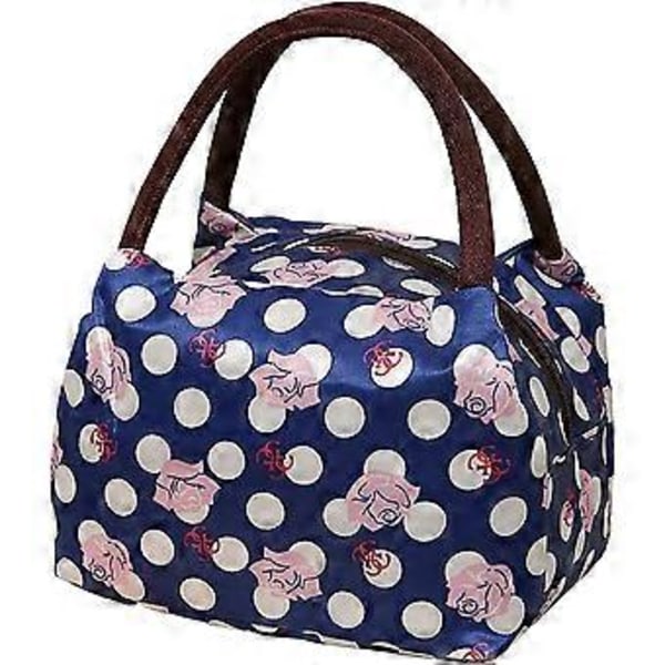 Lunchväska för kvinnor, Instant Lunch Bag, Stor Tote Bag (A-Navy)