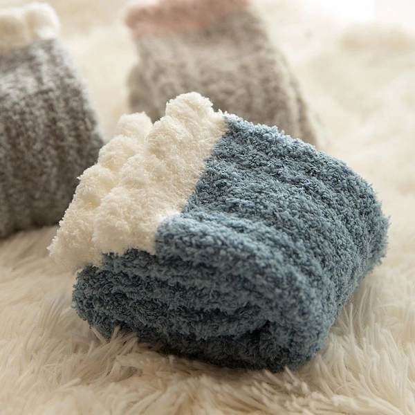 7 st fluffiga tofflor strumpor för damer damer mysiga tjocka vinterhytt