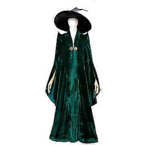 Minerva McGonagall Cosplay - Hogwarts Skola för Häxkonst och Trolldom Rektorsdräkt Halloween Karnevalfest Kostym (3XL)
