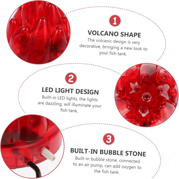 Vulkanlampe Vulkan Akvarium Dekorationer Nedsænkelig Lys Vulkan Design Lys Fisketank Akvarium Tilbehør Luftbeslag Elektrisk Skummer