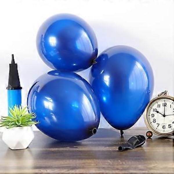 Amosfun 100 stk. 10 tommer Premium Store Latex Balloner Tyk Ballon Til Hjemmebanket Lokale Layout (Mørkeblå)