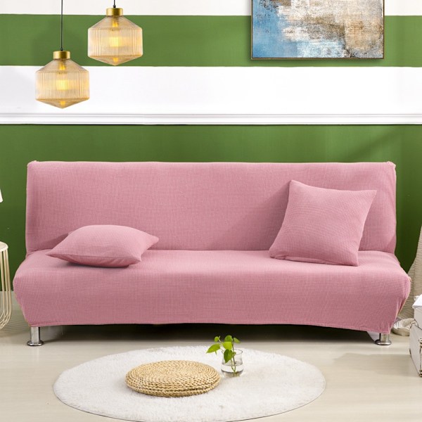Armlös Waffle Stretch Soffa Bäddsoffaöverdrag Stretch Bäddsoffaöverdrag Allt Inkluderat Vikbar Bäddsoffaöverdrag Överdrag (För 120-155cm Bäddsoffa)