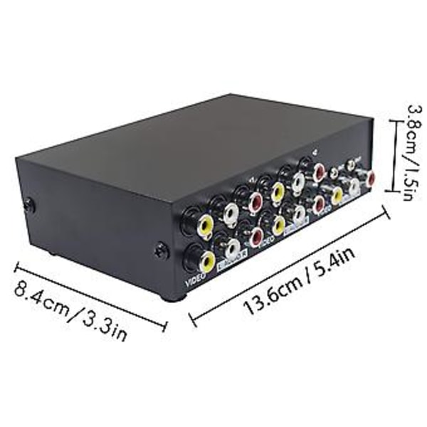 4-ports AV-bryter RCA-switcher 4 inn 1 ut Komposittvideo L/R Lydvelgerboks for DVD STB Spillkonsoll