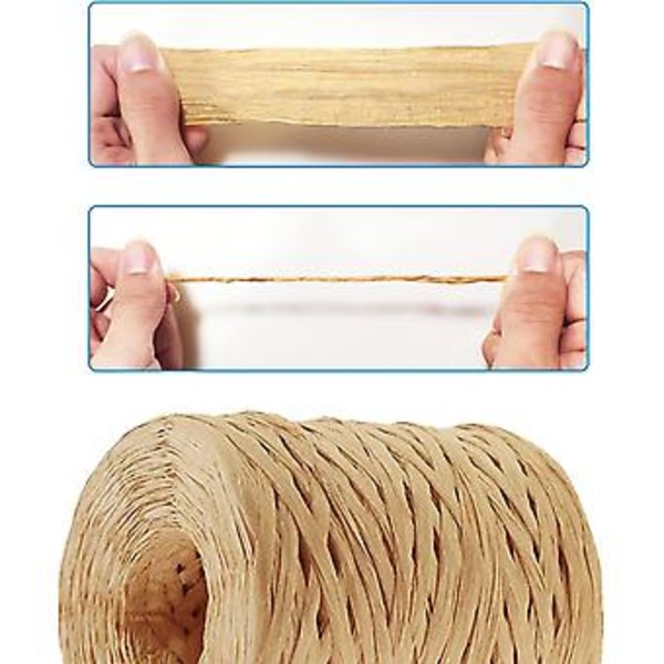 Raffia Papirbånd, 1/4 Tomme x 218 Yards (Kraft)