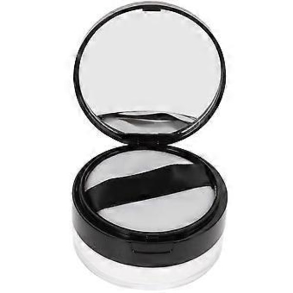 Bærbar Tomt Pudderetui Spejl Løst Pudderbeholder Makeup Etui med Pudderpude (Sort)