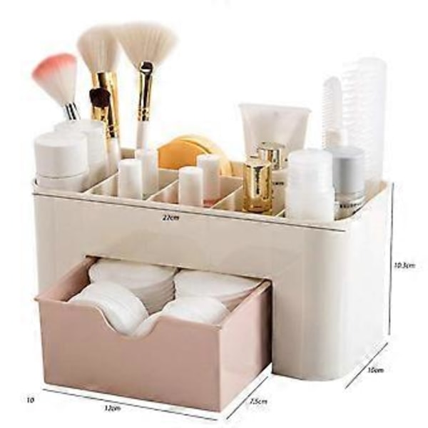 Makeup Organizer Boks til Badeværelse, Pladsbesparende Skuffer til Børster og Kosmetik, Ideel Opbevaringsløsning.