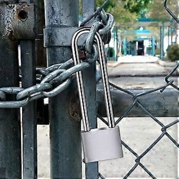 Avainlukko, raskaan käytön pitkäsankainen riippulukko 4 avaimella, vedenpitävä ulkolukko varastoon, autotalliin, puutarhaan, aitaan