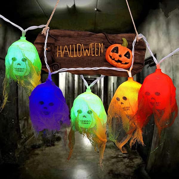2-Halloween String Lights, Halloween Decorations Skeleton Skull S