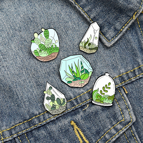 5 stk. Mode Versatile Planteformede Badge Sød Personlighed B