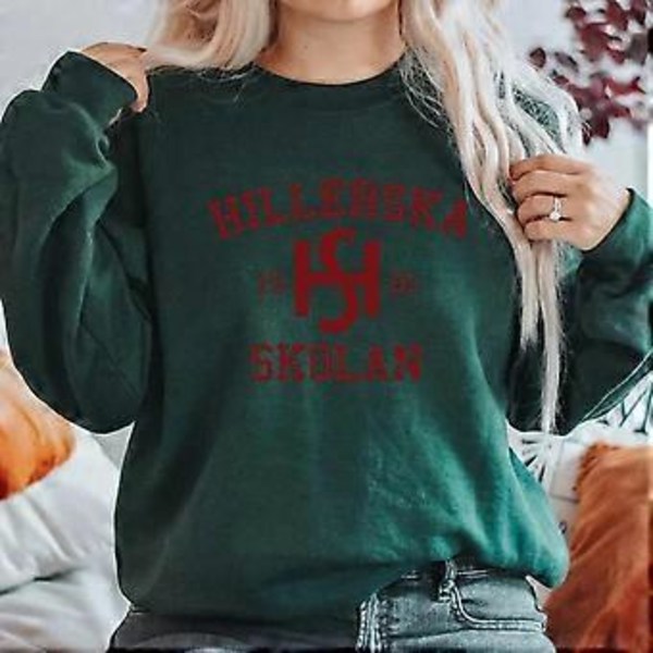 Young Royals Hillerska Skolan Sweatshirt Hillerska Skolan Hættetrøje Kvinder Langærmet Sweatshirts Grafiske Hættetrøjer Streetwear Toppe (M pink)