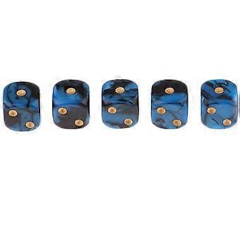 2-4-pack 5x6-sidiga speltärningar 16 mm tärningar för brädspel och matematikundervisning Mörk (2 st)
