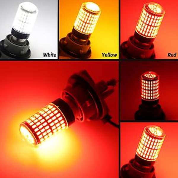 2 stk Bil LED Pærer 3157 P27-7W T25 LED P27W Canbus Lampe Høy Effekt Ingen Feil Gratis Baklys Sving