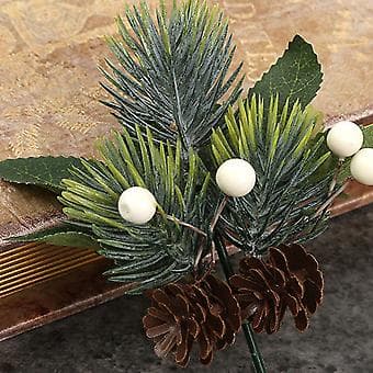 2 stk Julepynt til hjemmet: Kunstige simulerte planter - Juleris med furunåler ( )