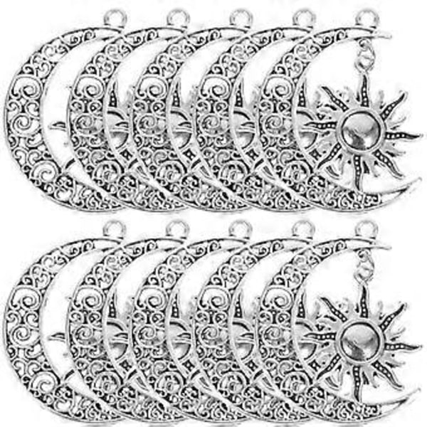 10 kpl Aurinko Kuu Seos Korut Charms Seos Riipukset Kuu ja Aurinko Kaulakoru Charms