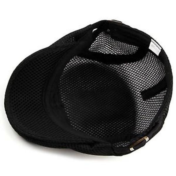 Herrar Ivy Gatsby Kepar Newsboy Hatt Mesh Cabbie Golf Körning Utomhus Platt Basker (Svart)