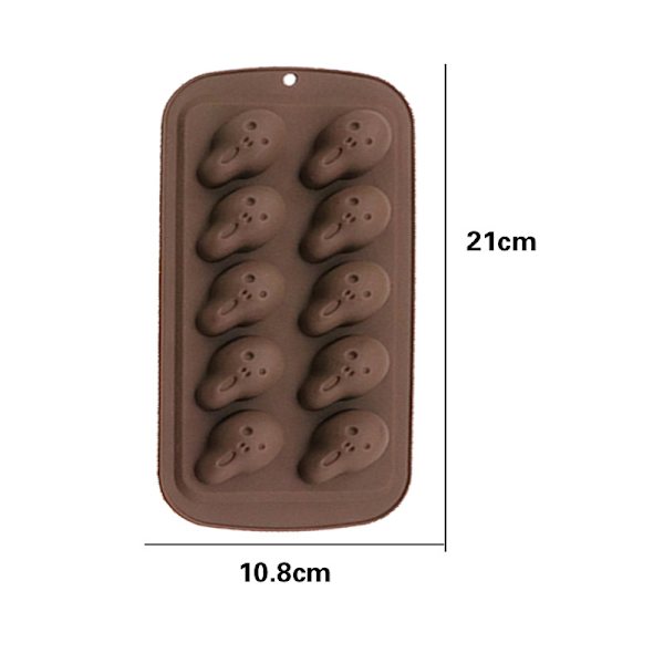 2 stk. Halloween chokoladeforme, kranie silikone bageform, ikke