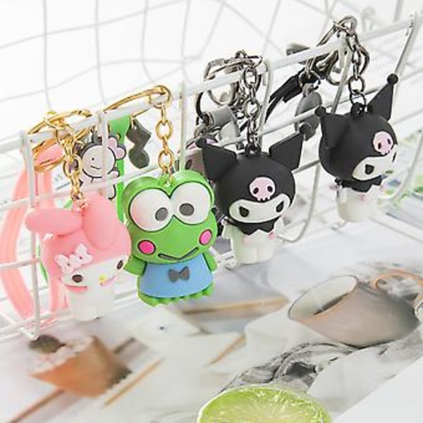 Kawaii Sanrio Nyckelring Kuromi My Melody Lanyard Nyckelring Cartoon Mini Dockor Hängande Smycken Dekorationer Present (Pompompurin)