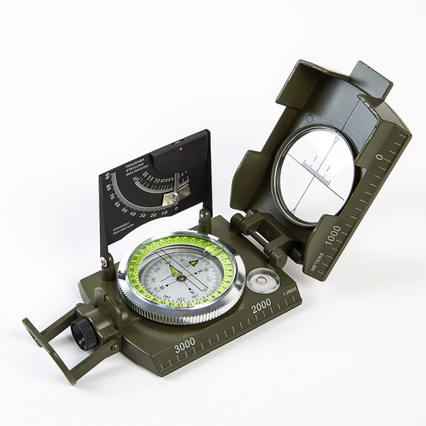 Profesjonelt militært turkompass med klinometer i metall