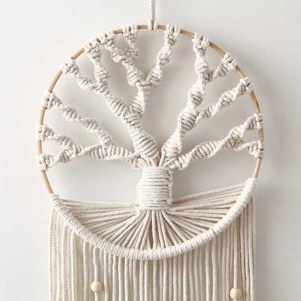 Macrame väggbonad, bohemisk macrame väggdekoration, drömfångare