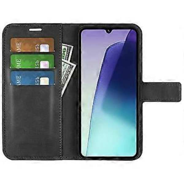 Til Xiaomi Poco C75 4G/Redmi 14R 5G/14C 4G Stand Case Anti-Scratch Kalvetekstur Læder Telefon Cover (Style B)