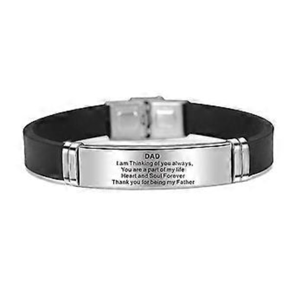 Nyt Moderigtigt Silikone Armbånd Gave Til Mænd Far Søn Mod Armring Graveret Min Søn Jeg Elsker Dig Fars Dags Gaver (Søn-C)