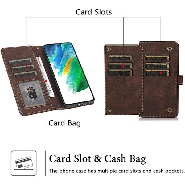 Crossbody-plånboksfodral kompatibelt med Samsung Galaxy S20 FE läder PU