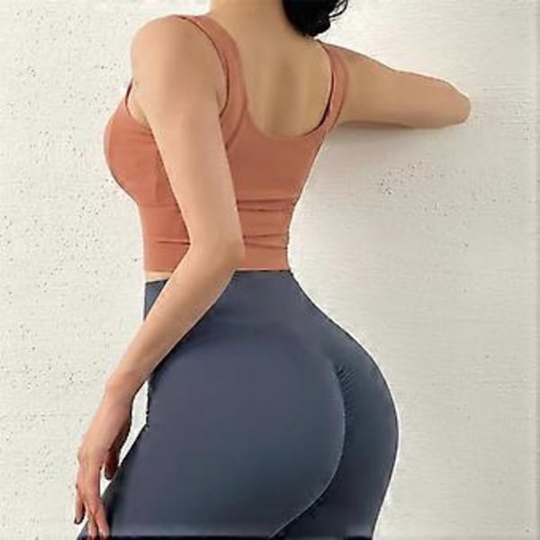 Sports-BH til kvinder med lynlås foran, komfortabel, polstret shapewear stretch crop (XL Orange)