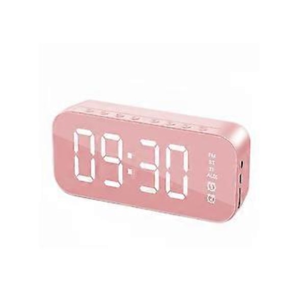 Bluetooth högtalare väckarklocka - rosa