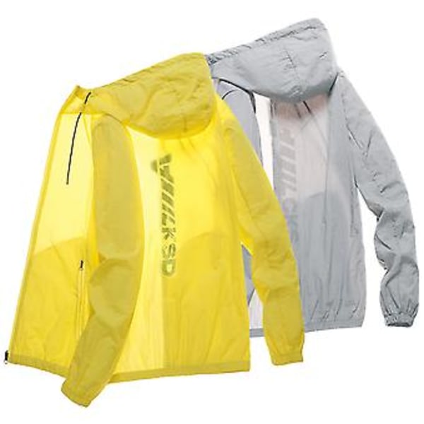Vindjacka med huva, långa ärmar, fickor, dragkedja, för män, ultratunn, solskydd, vardagskläder (XL Blå)