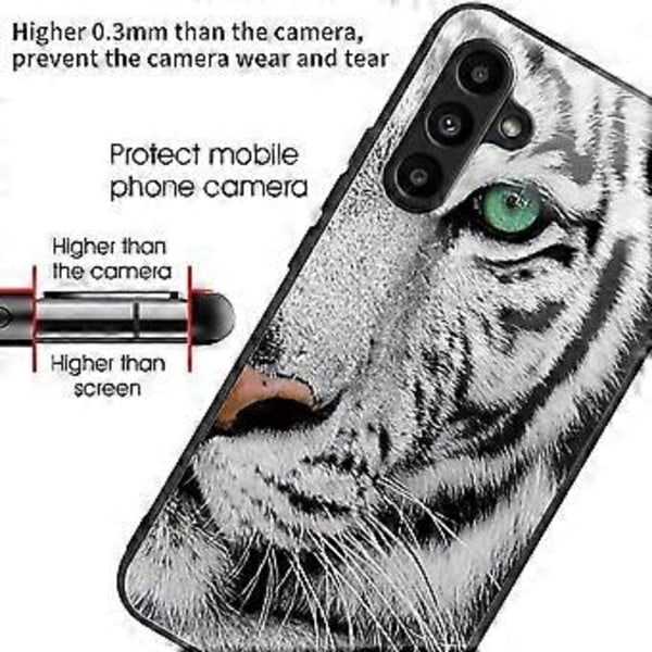 For Samsung Galaxy A15 4G/5G Deksel Herdet Glass Telefondeksel med Mønsterdesign (Tigerhode)