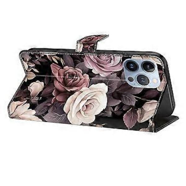 För iPhone 16 Pro Max Fodral PU Läder Plånbok Flipskydd med Ställfunktion (Stil M)