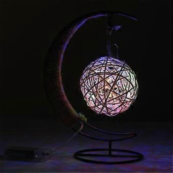 2023 Uudet LED Kuunvalo Sepak Takraw Riippuvalaisimet, Paristokäyttöiset, Taotut Rauta Jalustat, Kodin Sisustus Lämmin Valkoinen Pallo (A6)