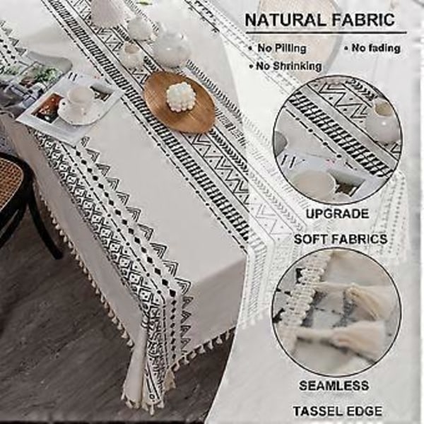 Boho Duk Vanntett Duk Boho Bomulls Lin Duk Deksel Dekorativt Firkantet Bord Egnet for Lite Bord, 35 \"x55\"