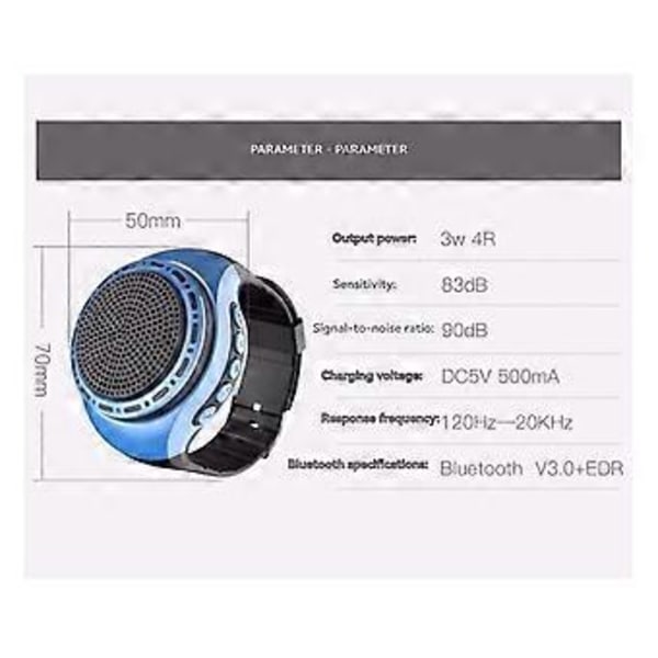 USB Uppladdningsbar Cykel Audio Portabel Armbandsur Högtalare Cool Belysning Bluetooth-kompatibel Spor