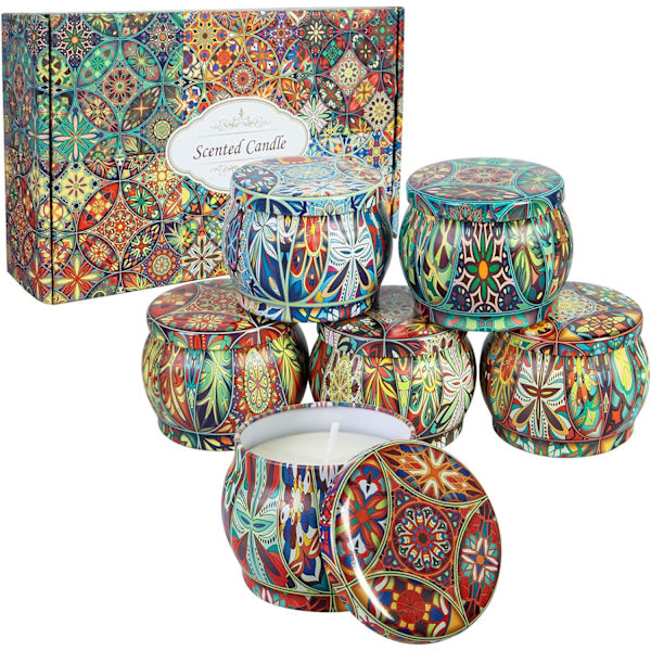 6-pack doftljus presentset, naturliga sojavax aromaterapi kvinnor