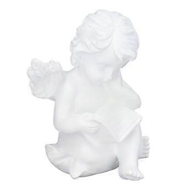 Kerub Statue Livagtigt Udseende Boglæsning Holdbar Resin Bredt Anvendt Haveengel til Soveværelse Kontor Bibliotek