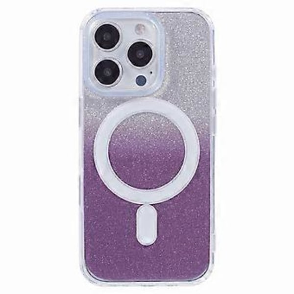 iPhone 16 Pro -kuori, yhteensopiva MagSafe-latauksen kanssa, TPU+akryylipuhelinkuori glitter-lisäkkeellä (tyyli E)