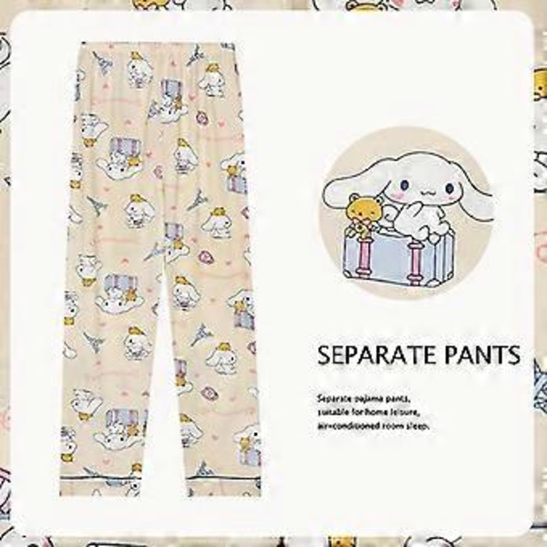 Anime Sanrio -pyjamahousut, piirrettyjä housuja, pitkät pariskunnille, mukavat löysät kotihousut, ohuet pyjamahousut (XXL 11)